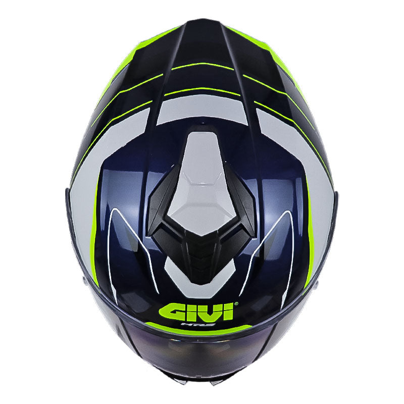 Casco Givi H50x Stunt Azul Blanco Negro Amarillo Fluor