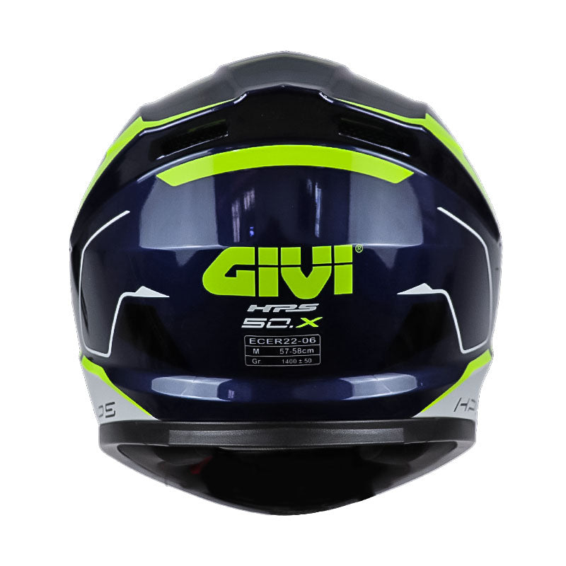 Casco Givi H50x Stunt Azul Blanco Negro Amarillo Fluor
