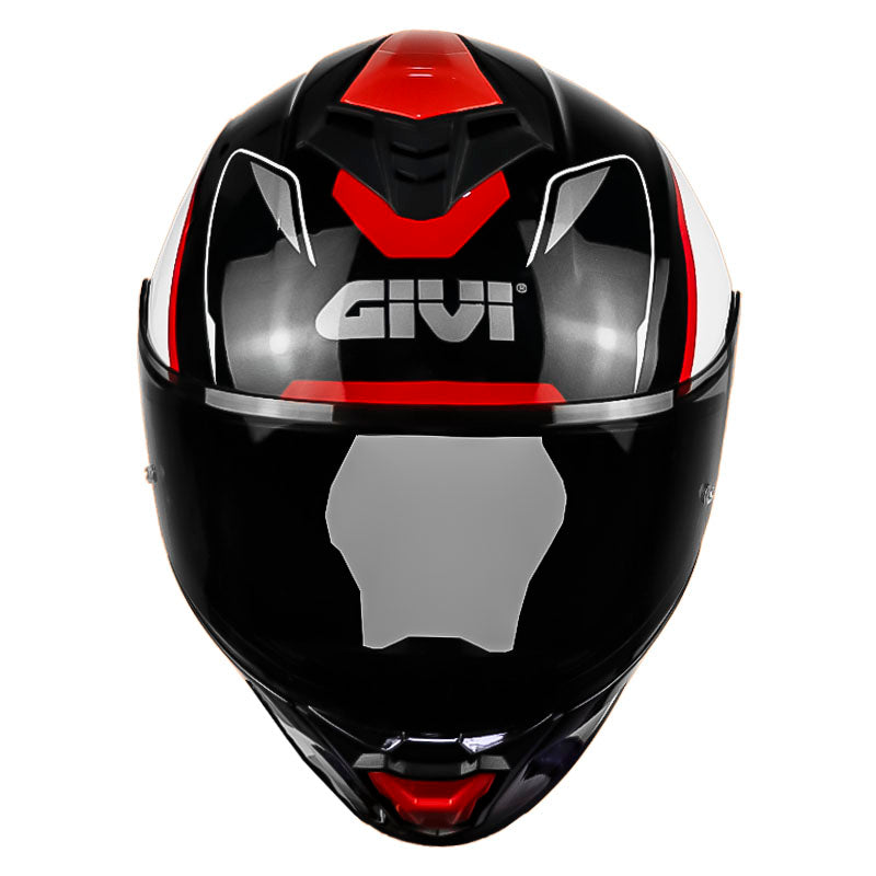 Casco Givi H50x Stunt Negro Silver Titanio Rojo