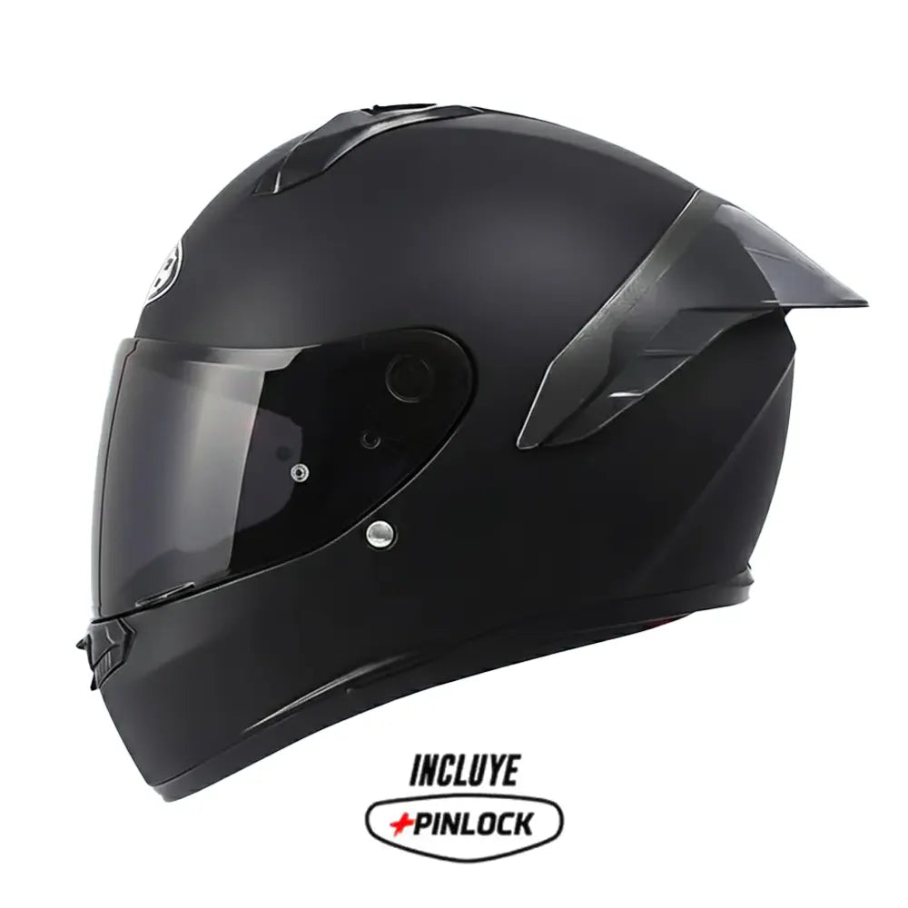 Casco Hjc C10 Solid Semi Flat Black Negro Visor Smoke