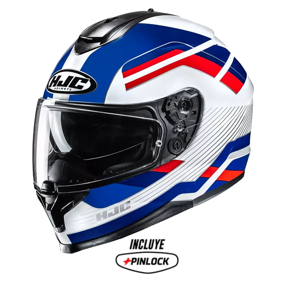 Casco Hjc C70n Belis Mc21 Azul Rojo