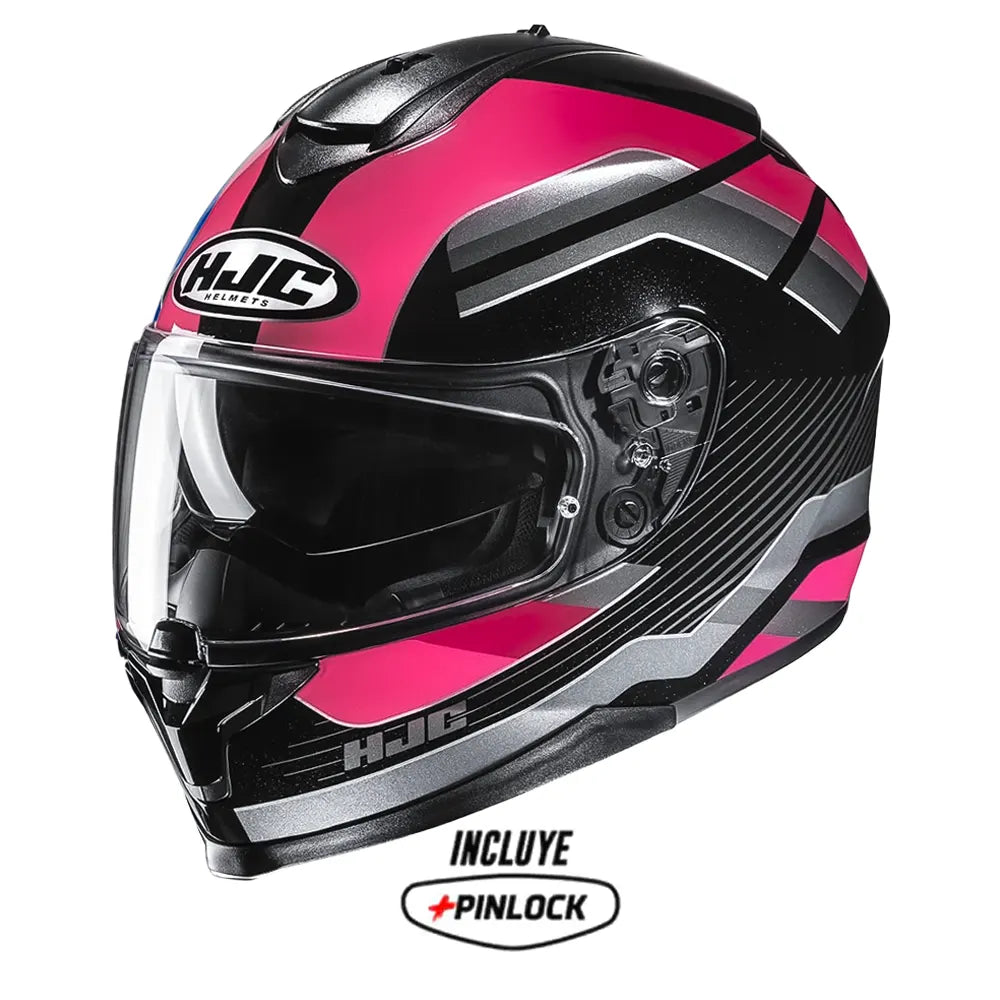 Casco Hjc C70n Belis Mc8 Rosado Negro