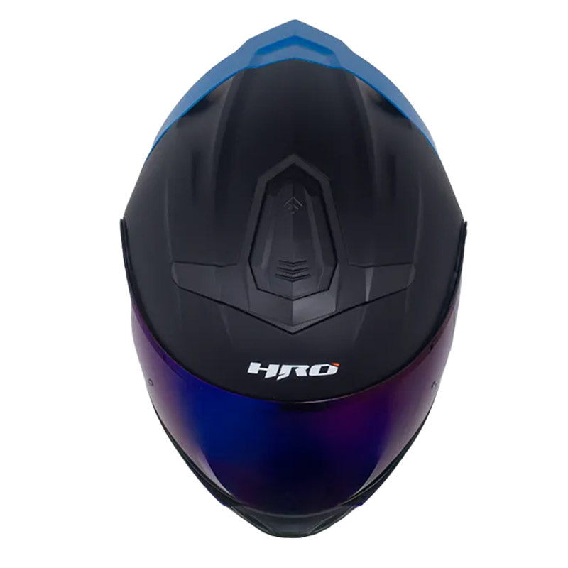 Casco Hro 3440Dv Solid Negro Azul Visor Iridium Azul