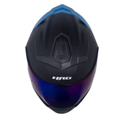 Casco Hro 3440Dv Solid Negro Azul Visor Iridium Azul