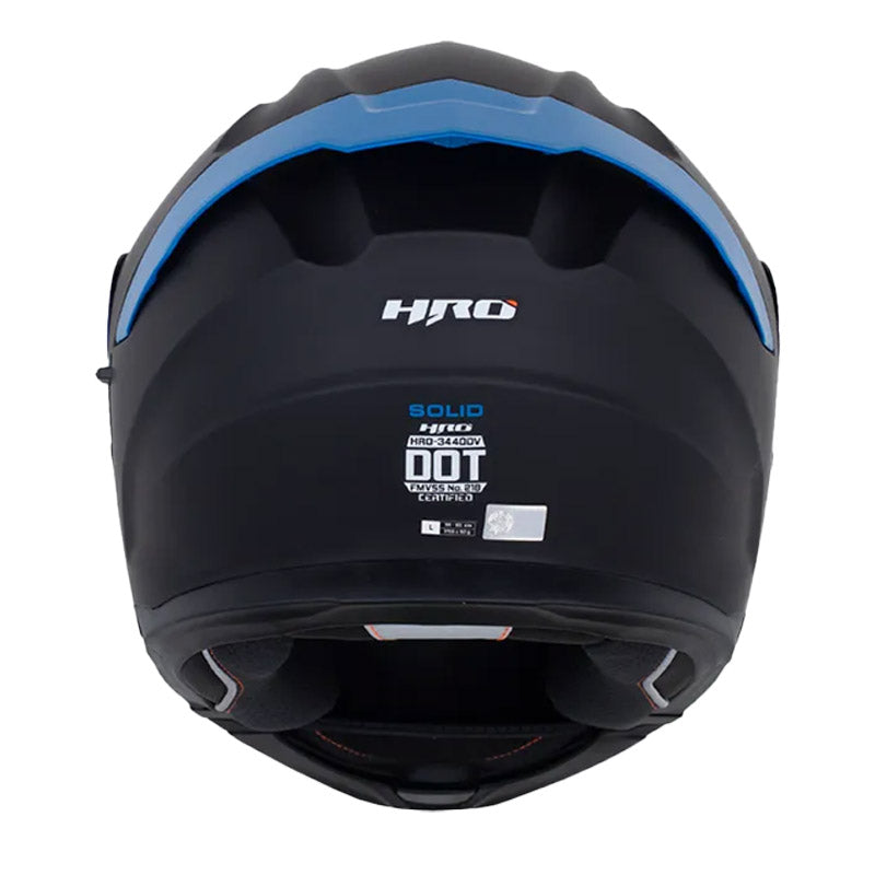 Casco Hro 3440Dv Solid Negro Azul Visor Iridium Azul