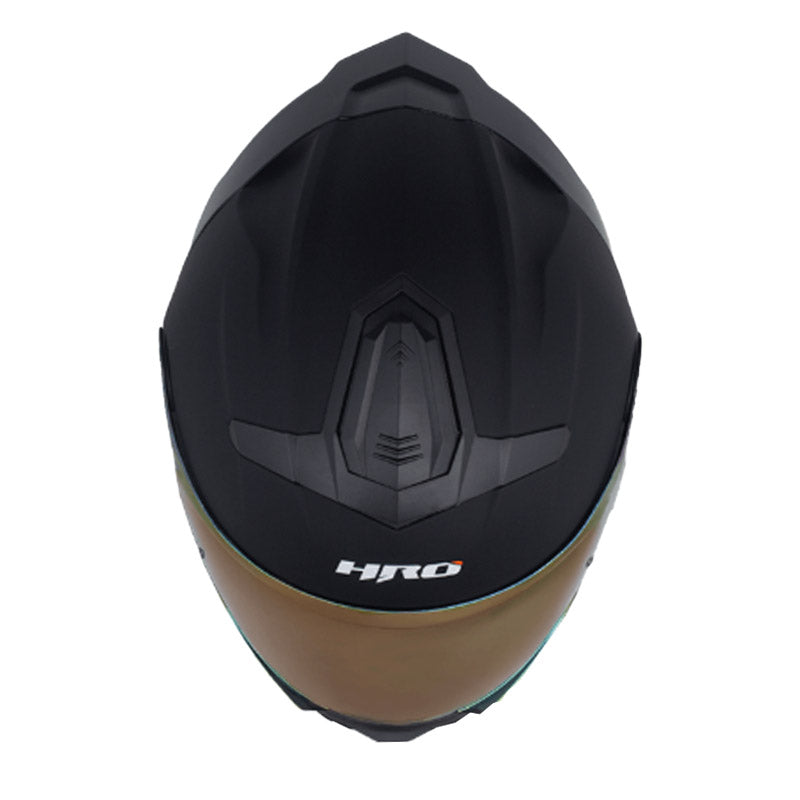 Casco Hro 3440Dv Solid Negro Gris Oscuro Visor Iridium Rojo
