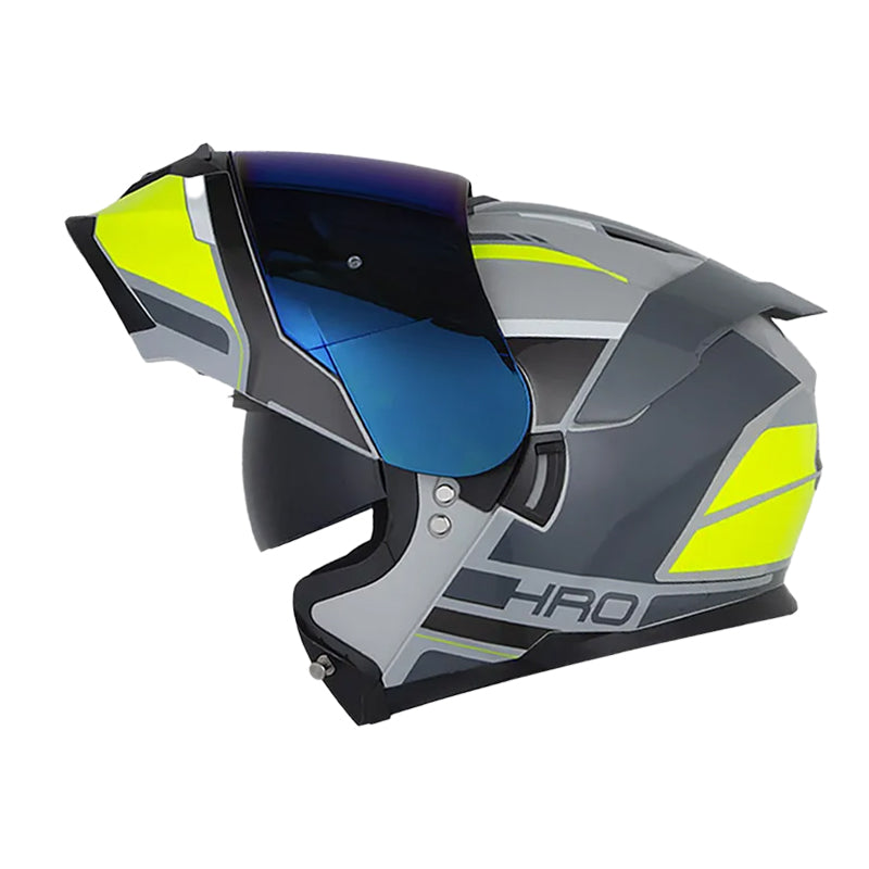 Casco Hro 3440Dv The Tide Gris Oscuro Visor Iridium Azul