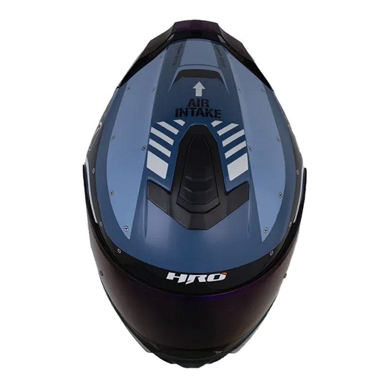 Casco Hro 3460Dv Airjet Azul Gris Claro Visor Iridium Azul