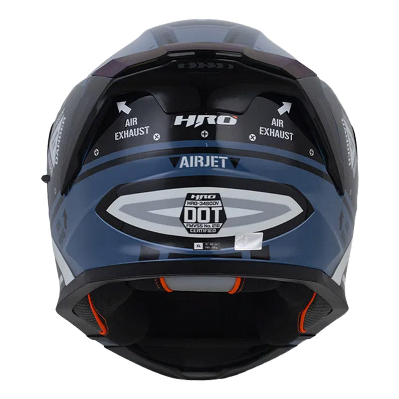 Casco Hro 3460Dv Airjet Azul Gris Claro Visor Iridium Azul
