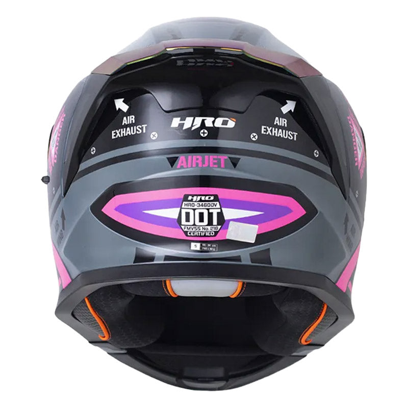 Casco Hro 3460Dv Airjet Gris Oscuro Fucsia Visor Iridium Fucsia