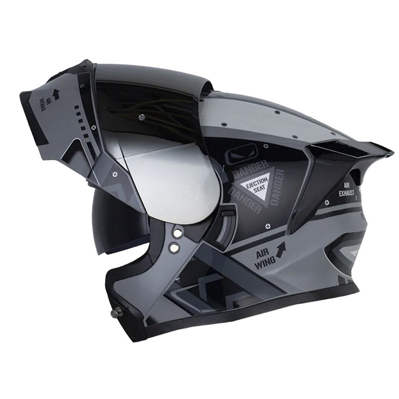 Casco Hro 3460Dv Airjet Gris Oscuro Visor Iridium Silver
