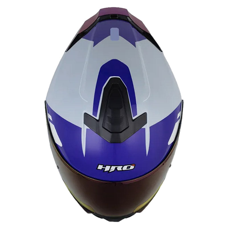 Casco Hro 3460Dv Akbar Azul Claro Blanco Visor Revo Morado