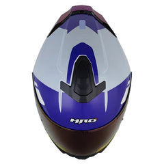 Casco Hro 3460Dv Akbar Azul Claro Blanco Visor Revo Morado