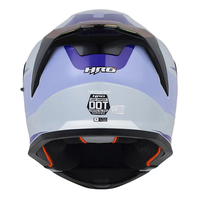 Casco Hro 3460Dv Akbar Azul Claro Blanco Visor Revo Morado