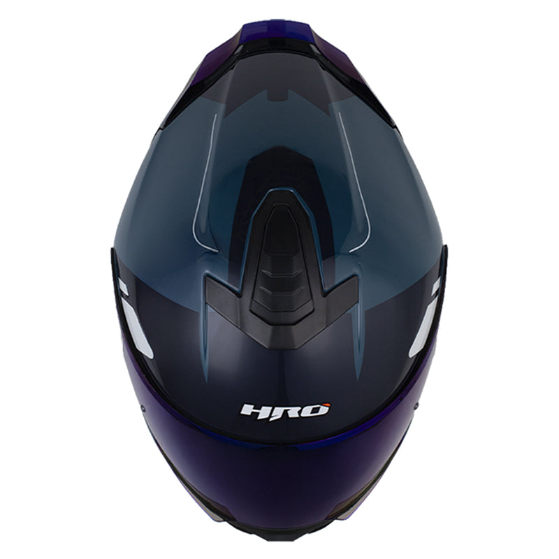 Casco Hro 3460Dv Akbar Azul Oscuro Gris Visor Iridium Azul