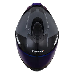 Casco Hro 3460Dv Akbar Gris Oscuro Blanco Visor Iridium Azul