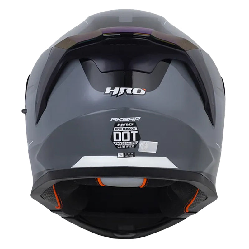 Casco Hro 3460Dv Akbar Gris Oscuro Blanco Visor Iridium Azul