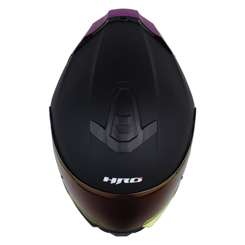 Casco Hro 3460Dv Solid Negro Fucsia Visor Iridium Morado