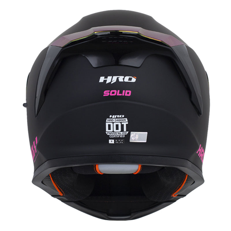Casco Hro 3460Dv Solid Negro Fucsia Visor Iridium Morado