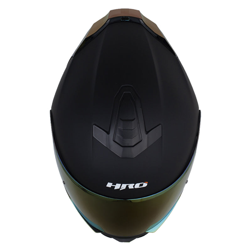 Casco Hro 3460Dv Solid Negro Rojo Visor Iridium Rojo