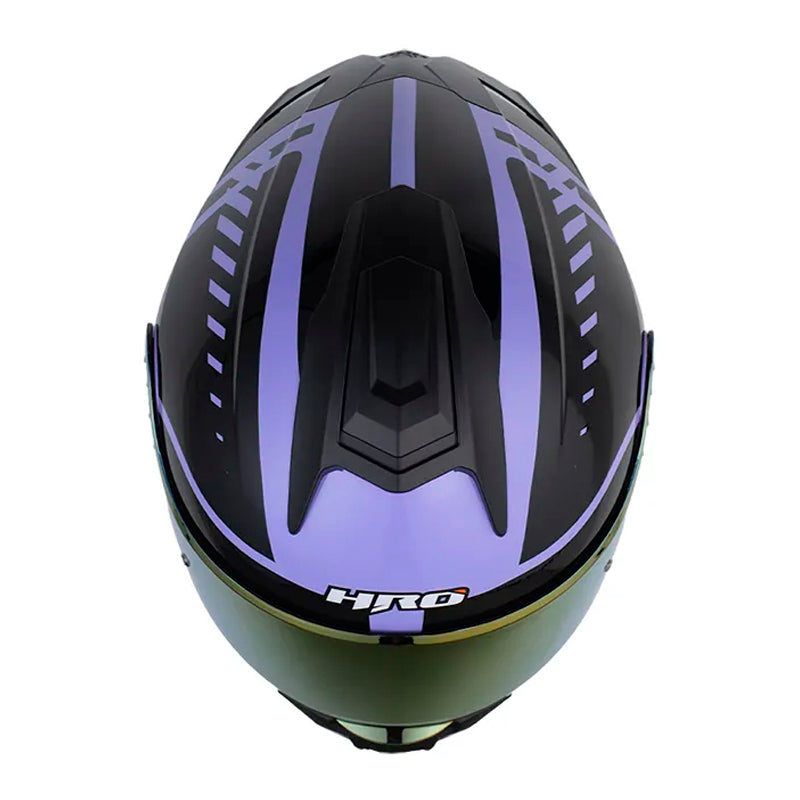 Casco Hro 3480Dv Evo Duality Morado Negro Visor Iridium Morado