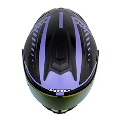 Casco Hro 3480Dv Evo Duality Morado Negro Visor Iridium Morado