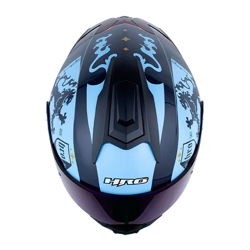 Casco Hro 3480Dv Evo Fire Cat Azul Oscuro Azul Visor Iridium Azul