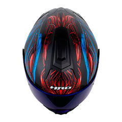 Casco Hro 3480Dv Evo Goblin Negro Rojo Visor Iridium Azul