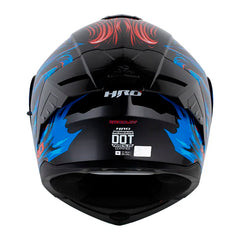 Casco Hro 3480Dv Evo Goblin Negro Rojo Visor Iridium Azul