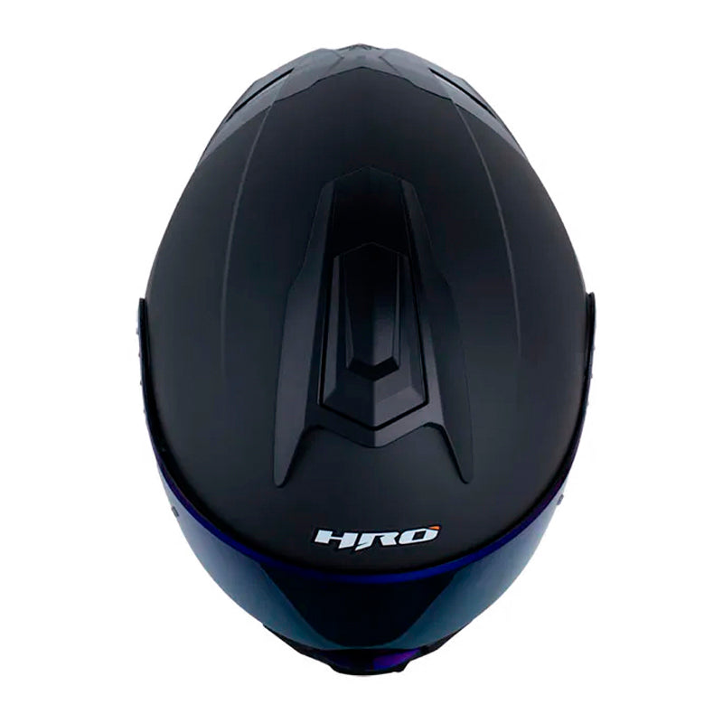 Casco Hro 3480Dv Evo Solid V2 Gris Negro Visor Iridium Azul
