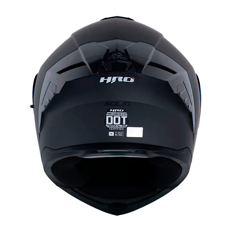 Casco Hro 3480Dv Evo Solid V2 Gris Negro Visor Iridium Azul