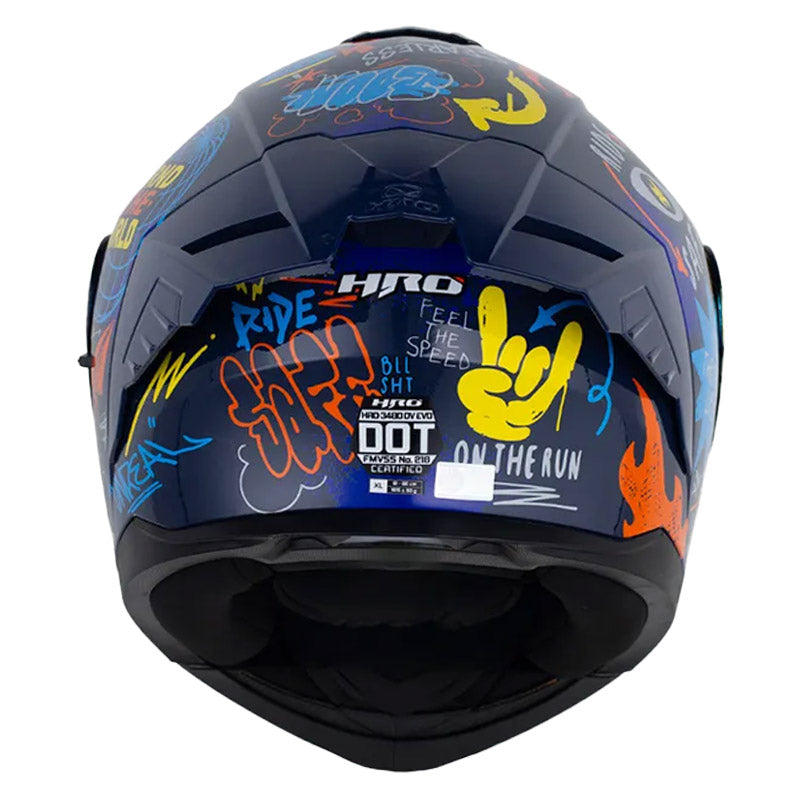 Casco Hro 3480dv Evo Bll Sht Azul Oscuro Azul Visor Iridium Rojo