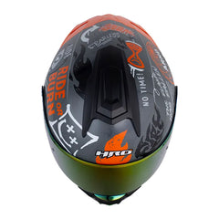 Casco Hro 3480dv Evo Bll Sht Gris Oscuro Naranja Visor Iridium Rojo