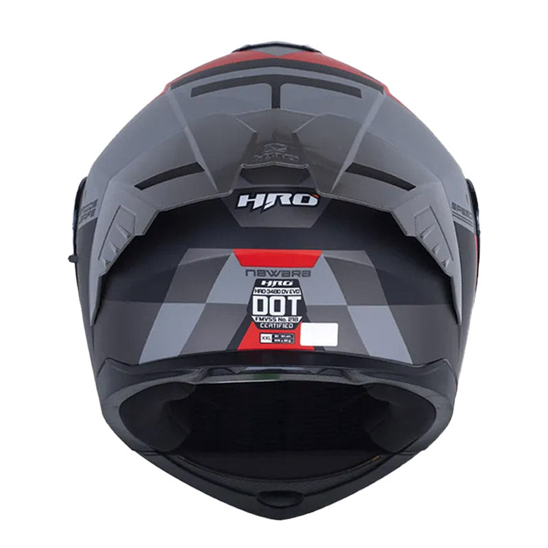 Casco Hro 3480dv Evo Nawara Gris Rojo Visor Iridium Silver