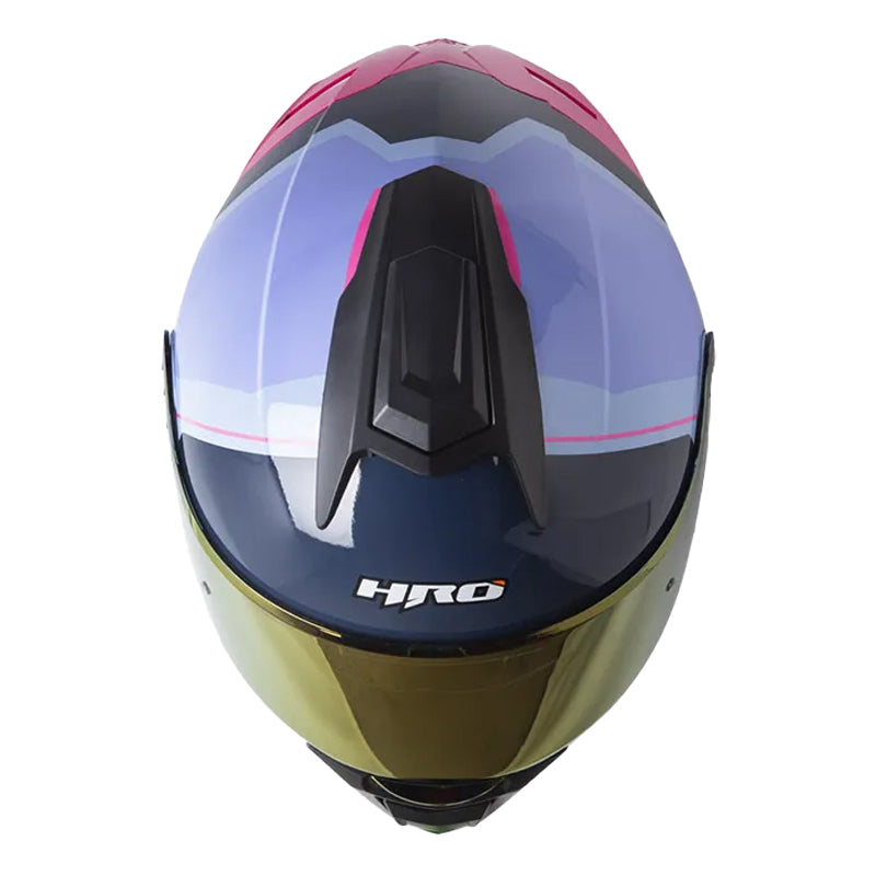 Casco Hro 3480dv Evo Nosk Azul Claro Fucsia Visor Iridium Morado