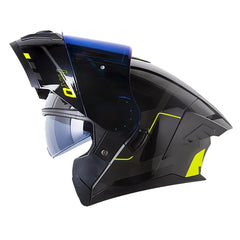 Casco Hro 3480dv Evo Nosk Gris Oscuro Amarillo Visor Iridium Azul