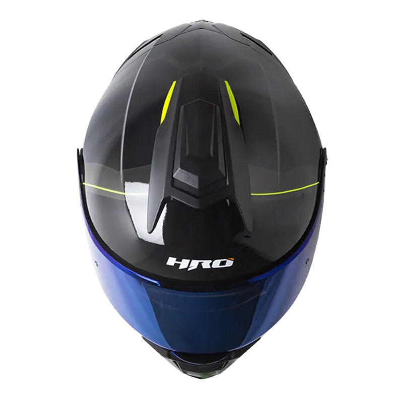 Casco Hro 3480dv Evo Nosk Gris Oscuro Amarillo Visor Iridium Azul