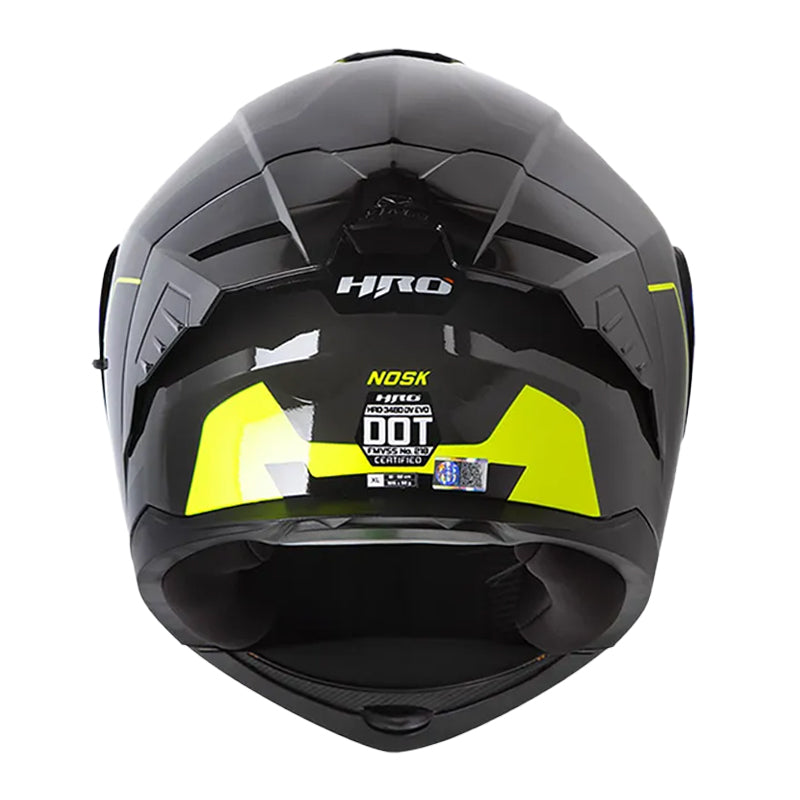 Casco Hro 3480dv Evo Nosk Gris Oscuro Amarillo Visor Iridium Azul