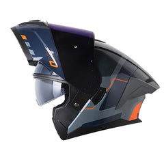 Casco Hro 3480dv Evo Nosk Gris Oscuro Naranja Neon Visor Iridium Azul