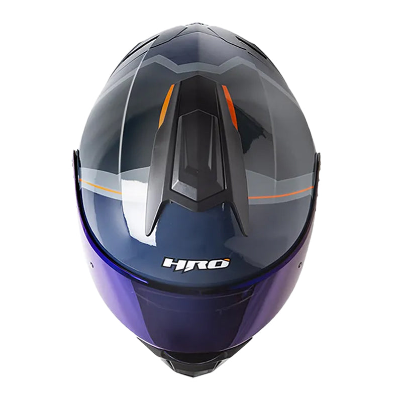 Casco Hro 3480dv Evo Nosk Gris Oscuro Naranja Neon Visor Iridium Azul