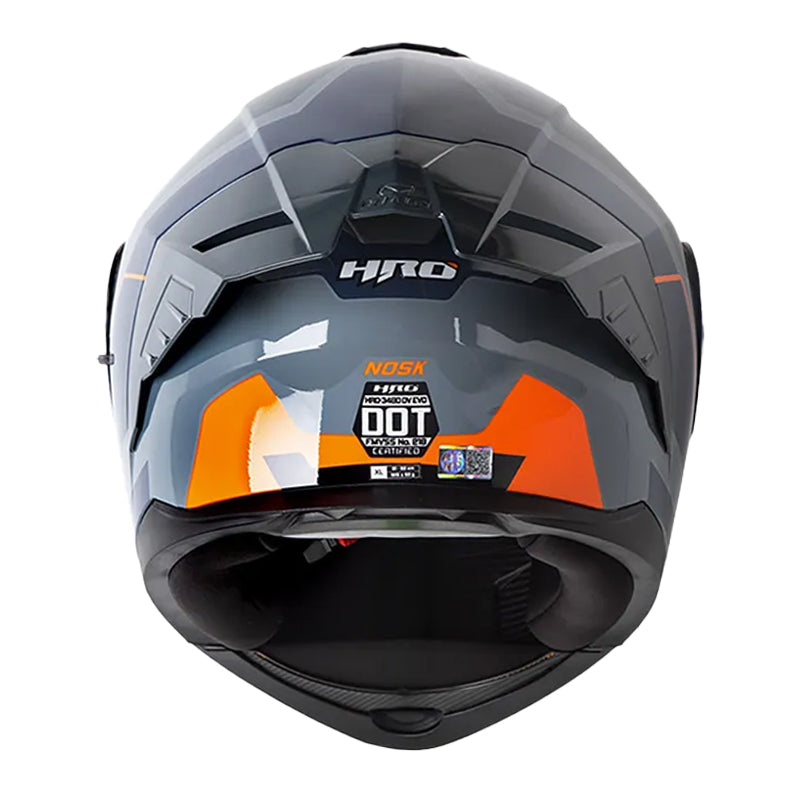 Casco Hro 3480dv Evo Nosk Gris Oscuro Naranja Neon Visor Iridium Azul