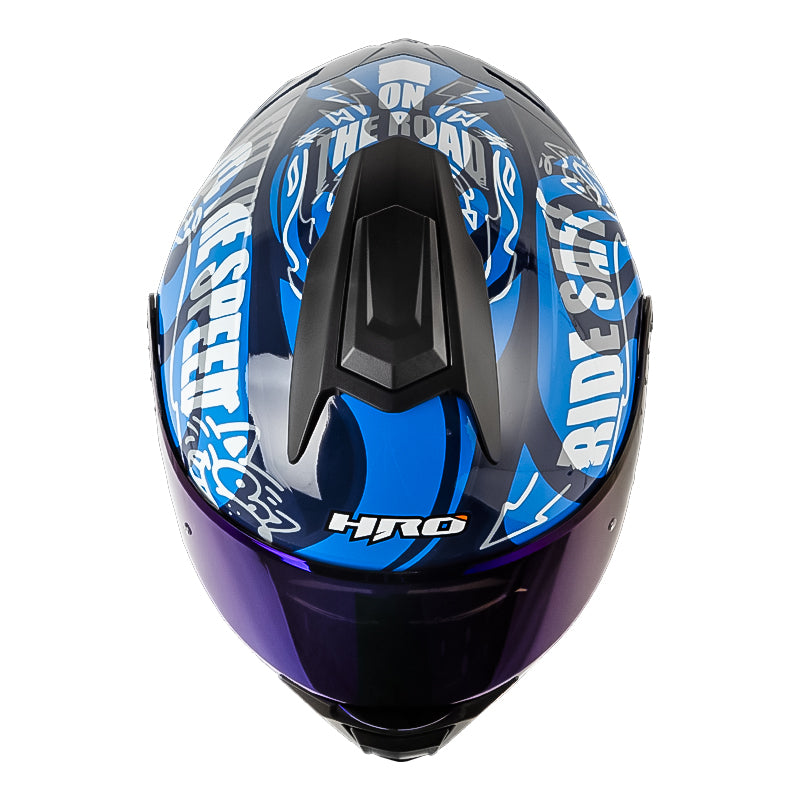 Casco Hro 3480dv Evo Over Azul Oscuro Azul Visor Iridium Azul