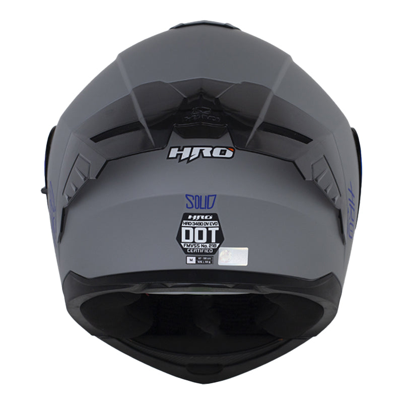 Casco Hro 3480dv Evo Solid Gris Azul Visor Iridium Azul