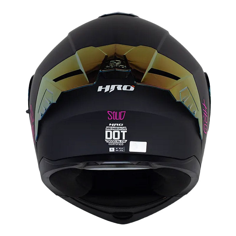 Casco Hro 3480dv Evo Solid Negro Fucsia Visor Iridium Fucsia