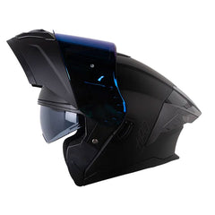 Casco Hro 3480dv Evo Solid Negro Gris Oscuro Visor Iridium Azul