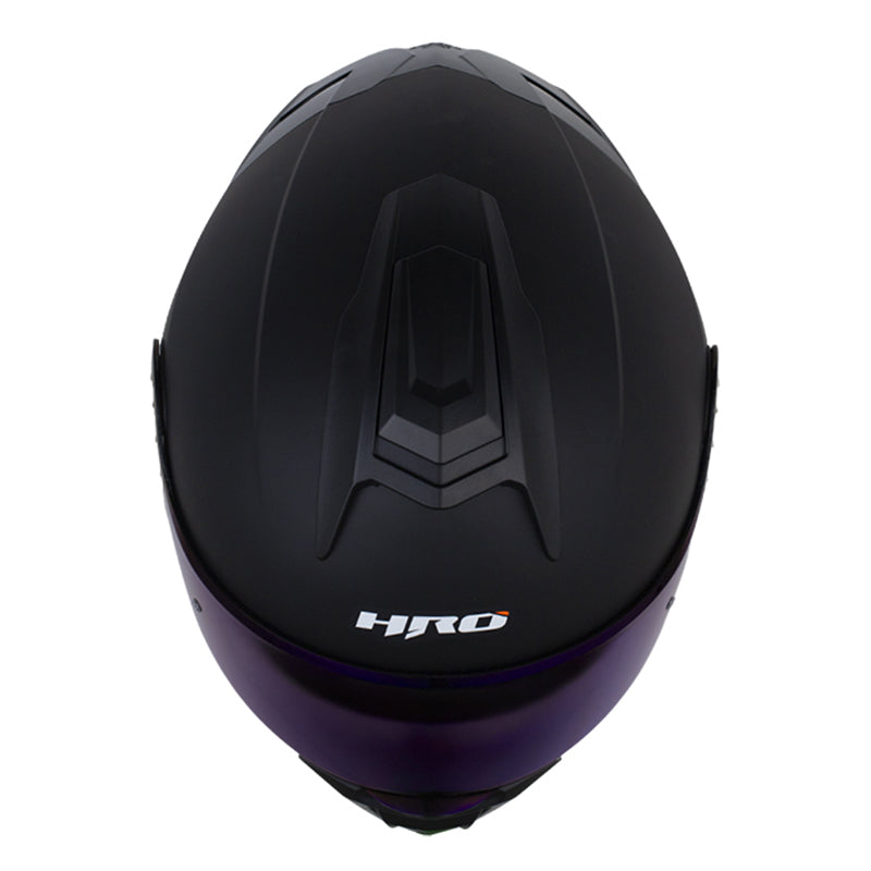 Casco Hro 3480dv Evo Solid Negro Naranja Visor Iridium Azul