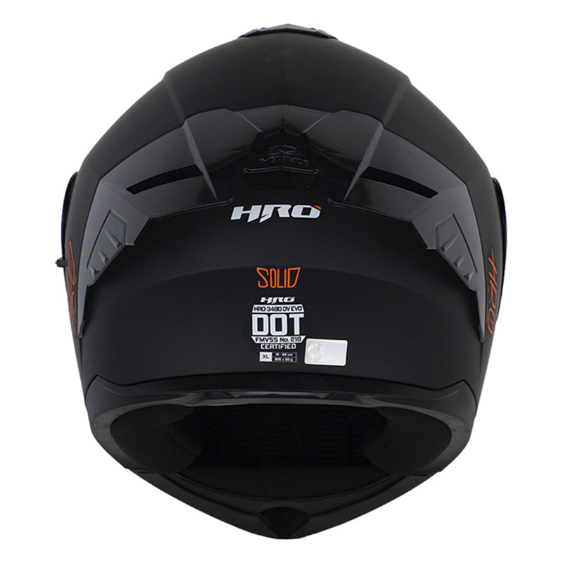 Casco Hro 3480dv Evo Solid Negro Naranja Visor Iridium Azul