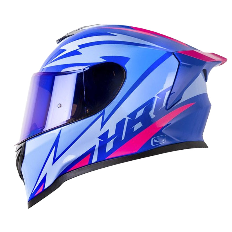 Casco Hro 506Sp Firelight Azul Claro Visor Iridium Azul
