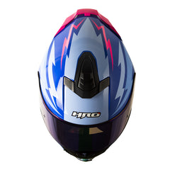 Casco Hro 506Sp Firelight Azul Claro Visor Iridium Azul