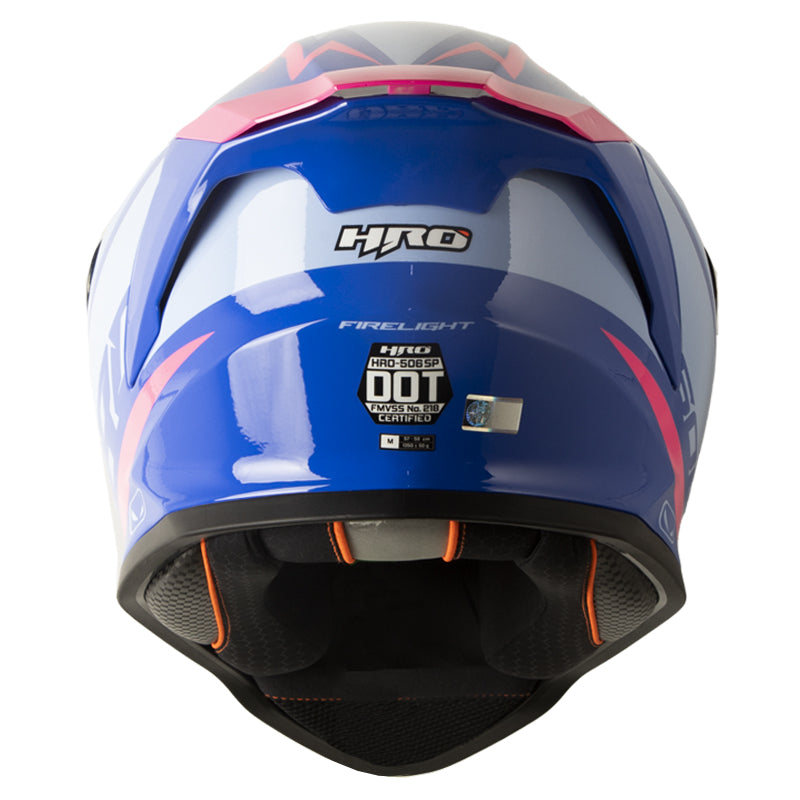 Casco Hro 506Sp Firelight Azul Claro Visor Iridium Azul
